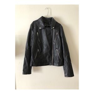 Black Faux Leather Moto Jacket